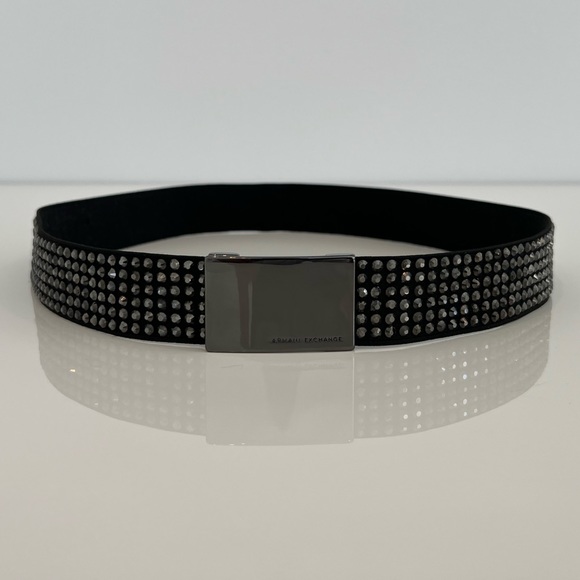 ARMANI EXCHANGE BLACK EMBELLISHED BELT NWOTS! main image 8